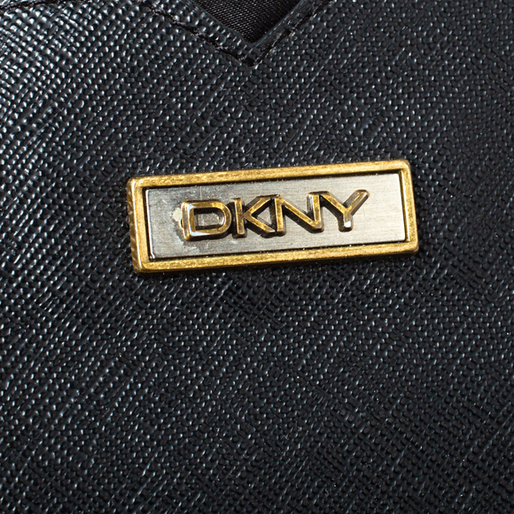 DKNY Black Leather Turnlock Pocket Tote - Picture 8 of 9